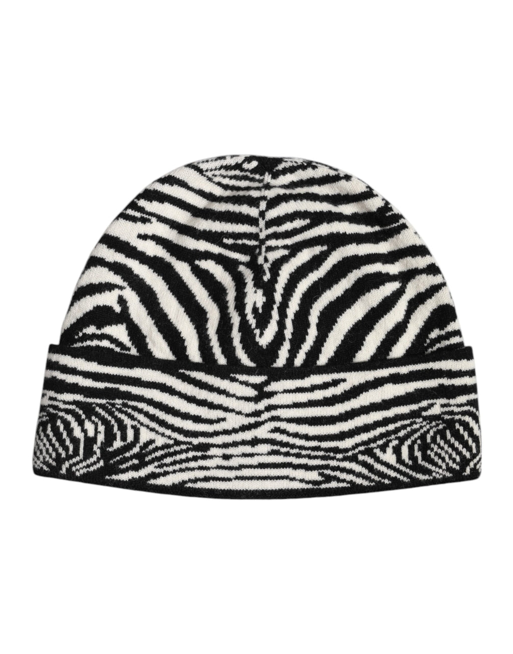 Black White Zebra Knitted Winter Beanie Hat