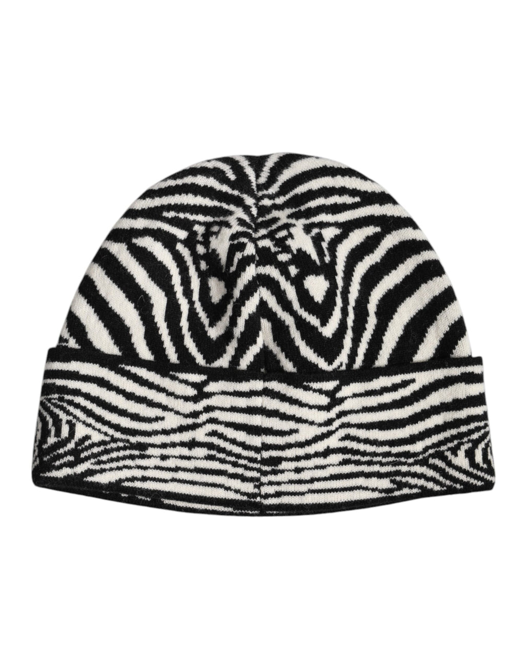 Black White Zebra Knitted Winter Beanie Hat