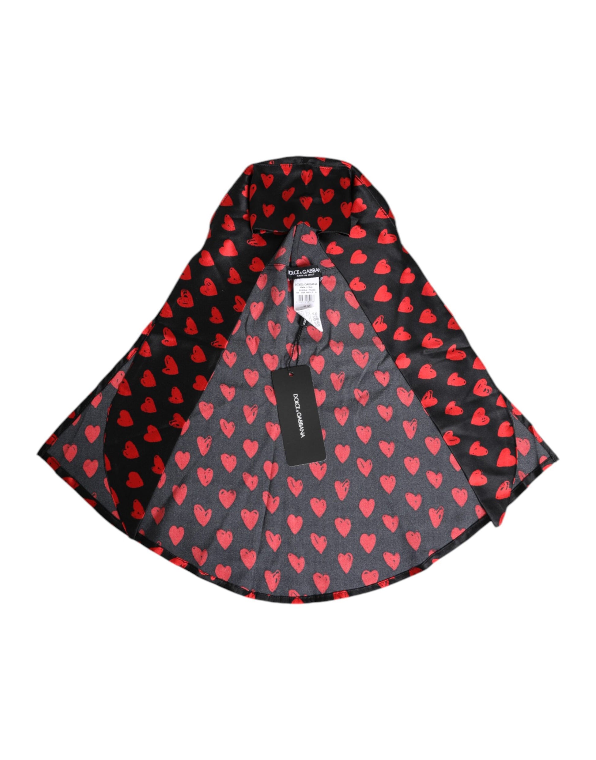 Black Red Hearts Polyester Hat