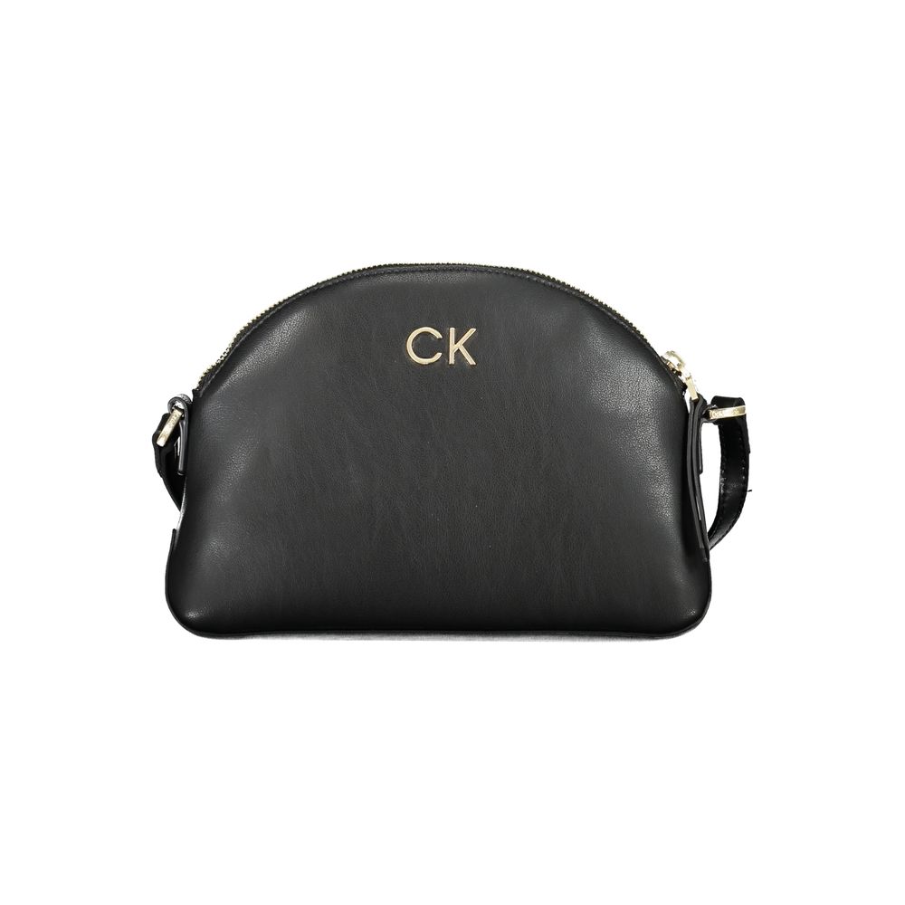 Black Polyurethane Women Shoulder Bag