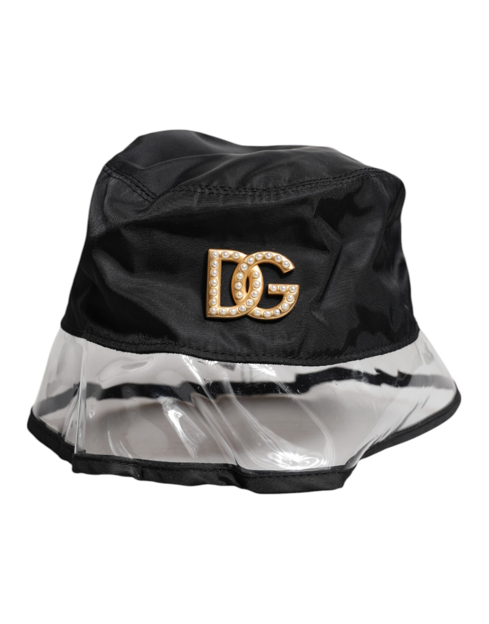 Black Nylon PVC DG Logo Bucket Hat