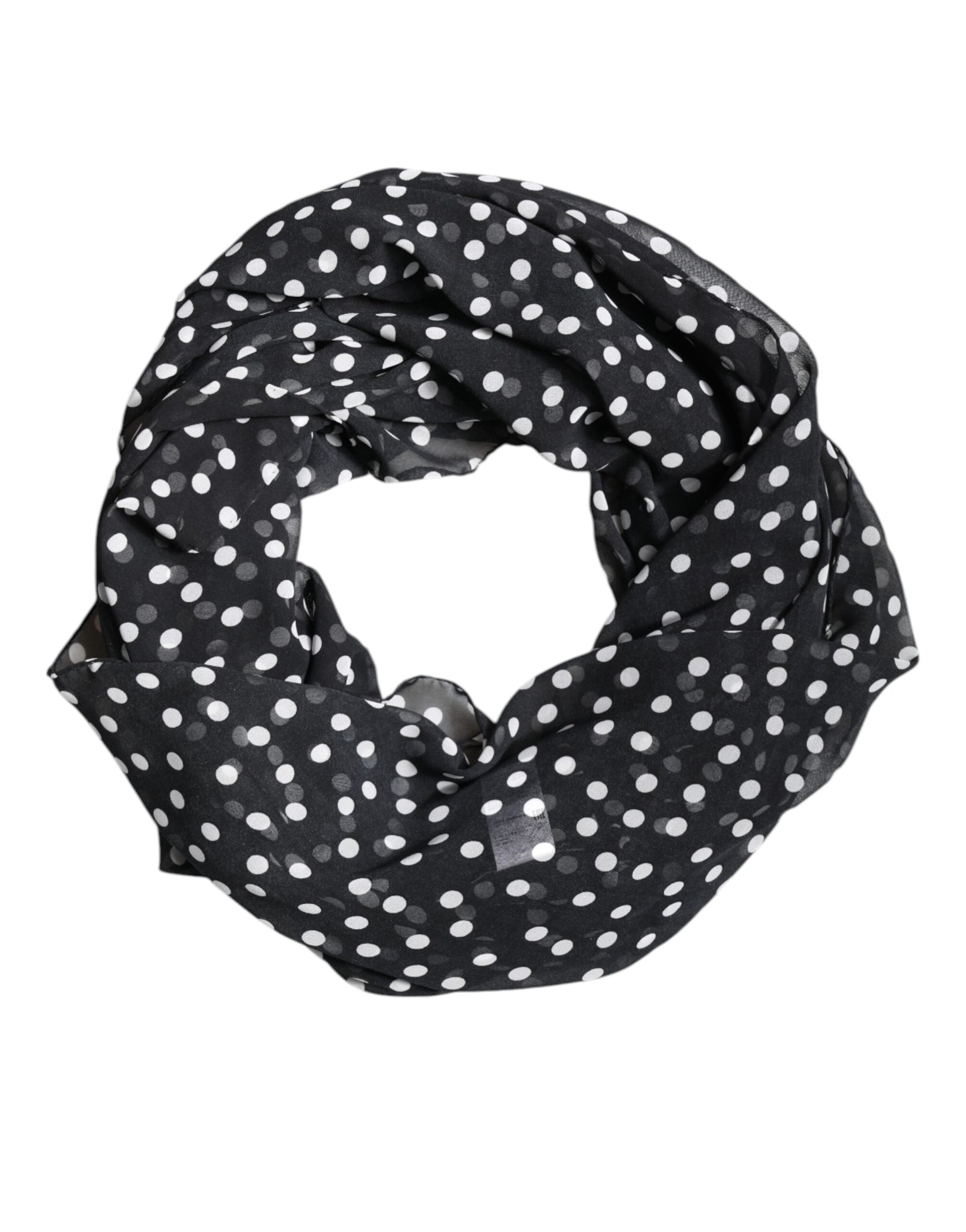 Black Polka Dots Polyester Wrap Shawl Scarf