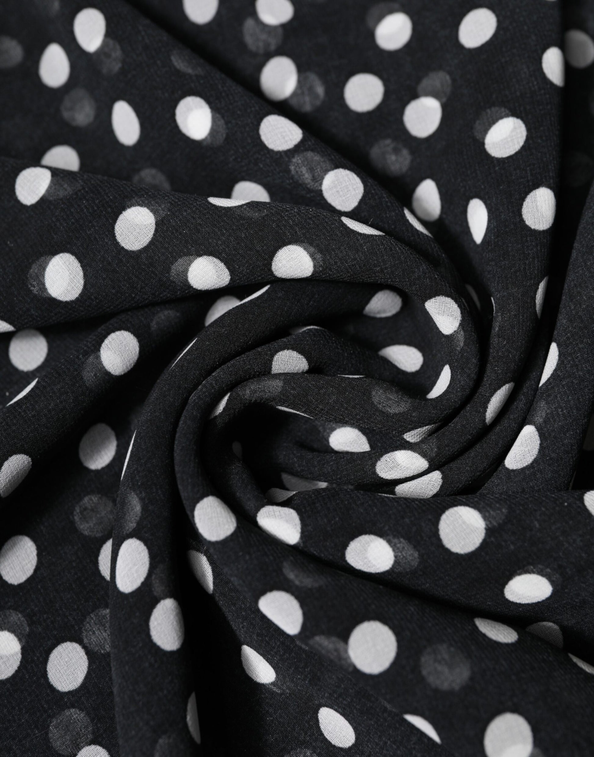 Black Polka Dots Polyester Wrap Shawl Scarf