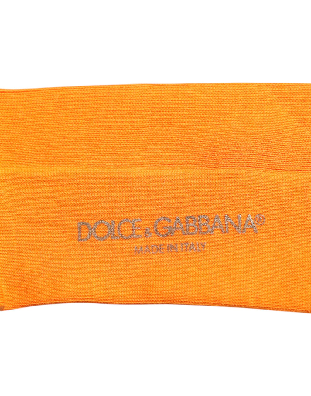 Orange Cotton Logo Over The Calf Socks