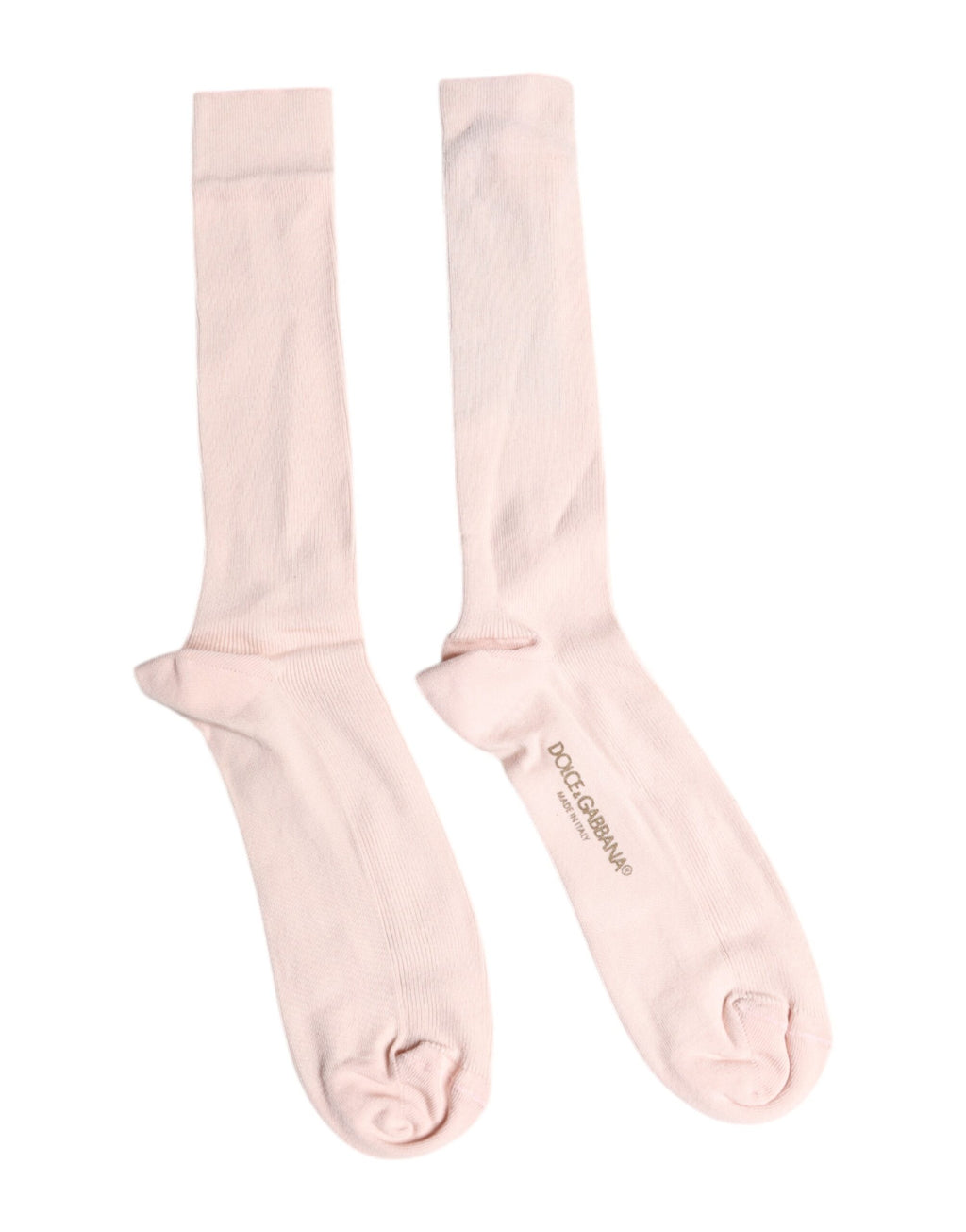 Ivory Cotton Stretch Logo Over Calf Socks