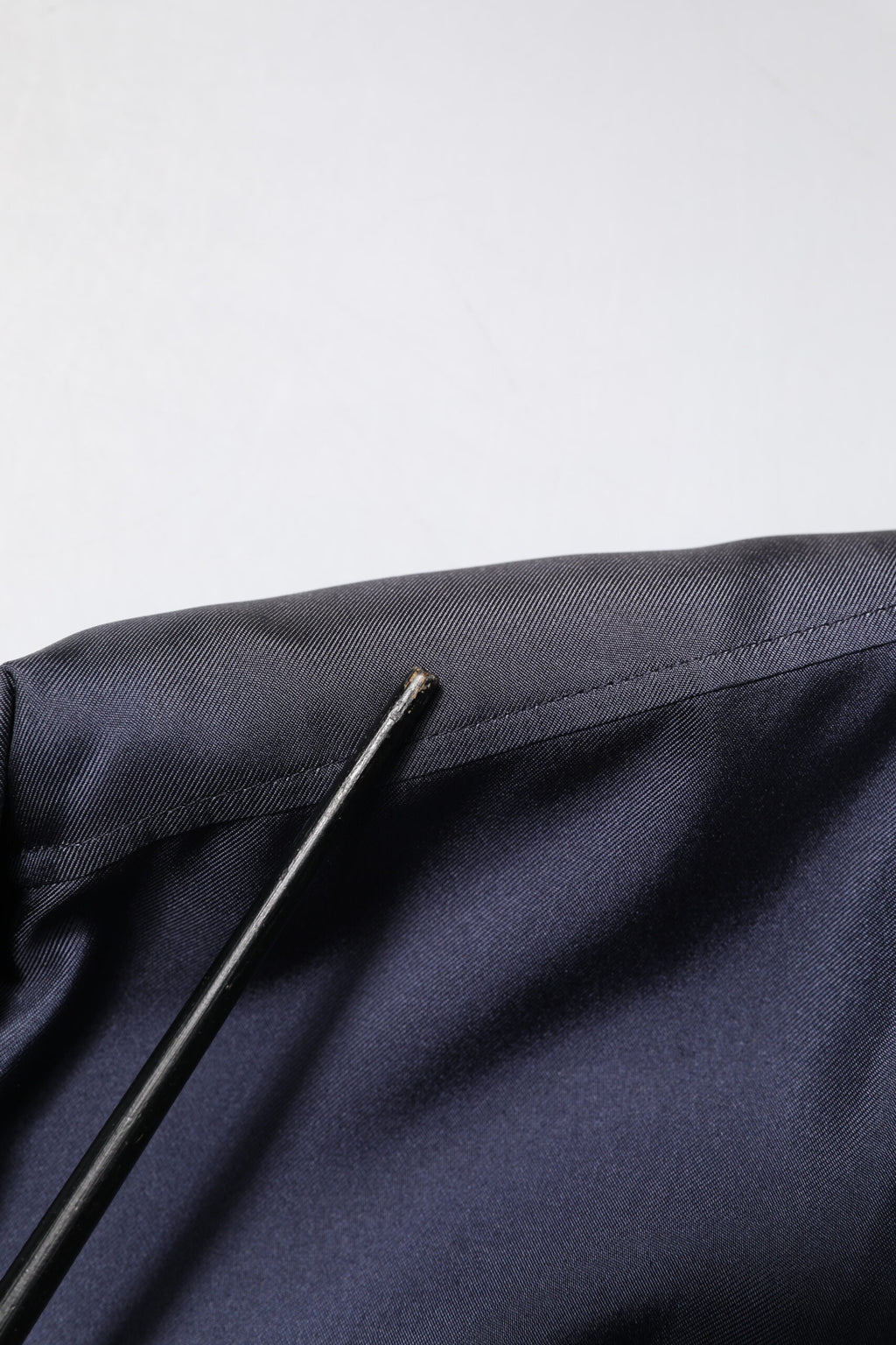 Dark Blue Silk Double Breasted Shirt