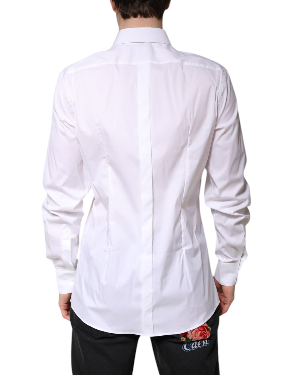 White Cotton GOLD Men Dress Formal Shirt