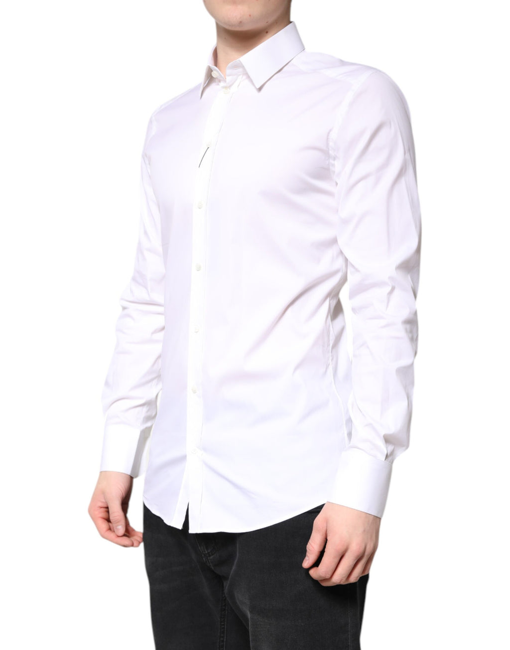 White Cotton GOLD Dress Formal Collared Shirt