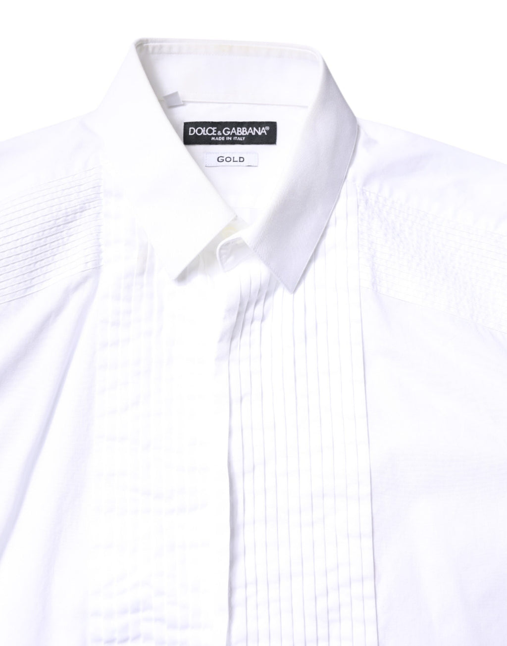 White GOLD Cotton Poplin Bib Men Dress Shirt