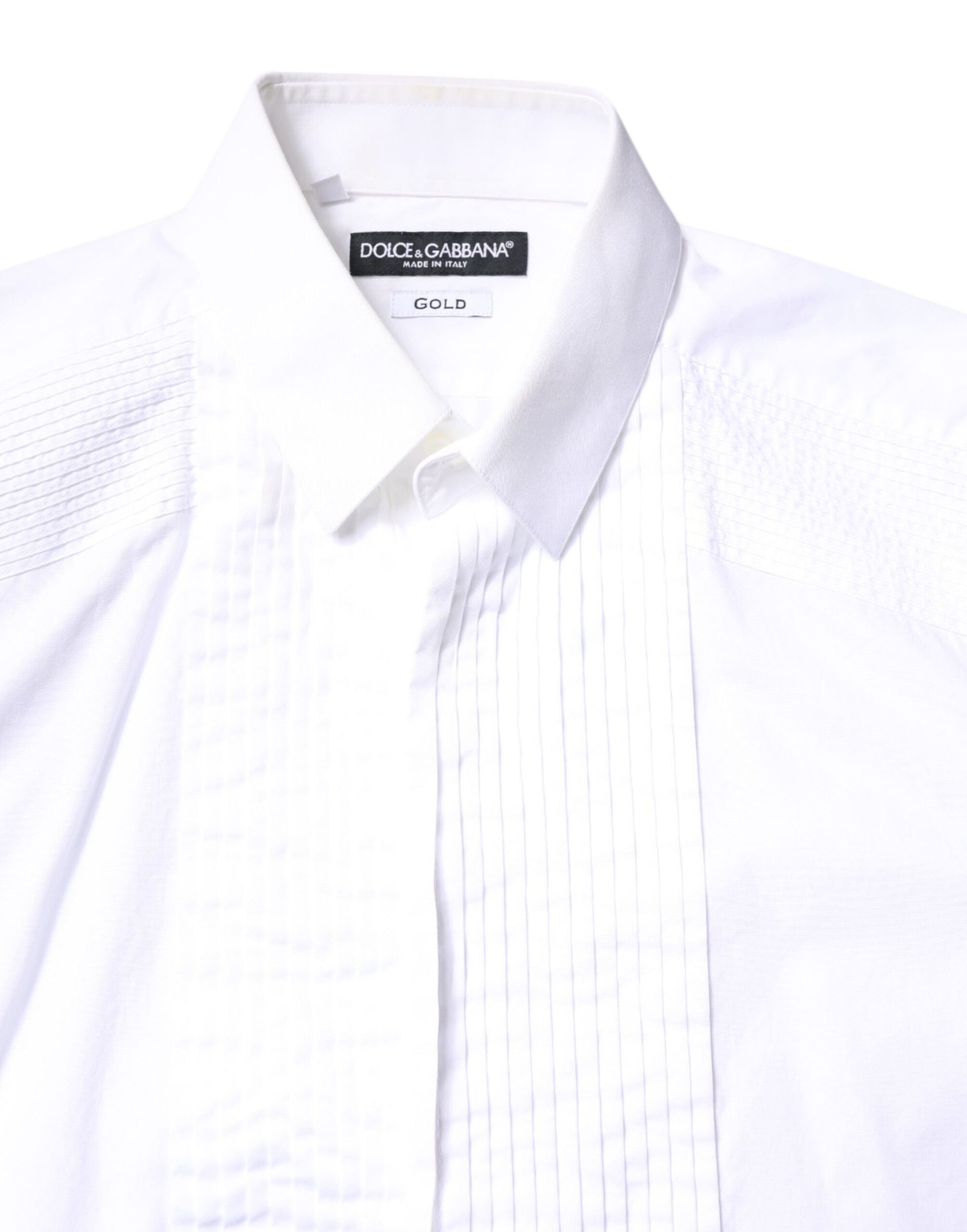 White GOLD Cotton Poplin Bib Men Dress Shirt