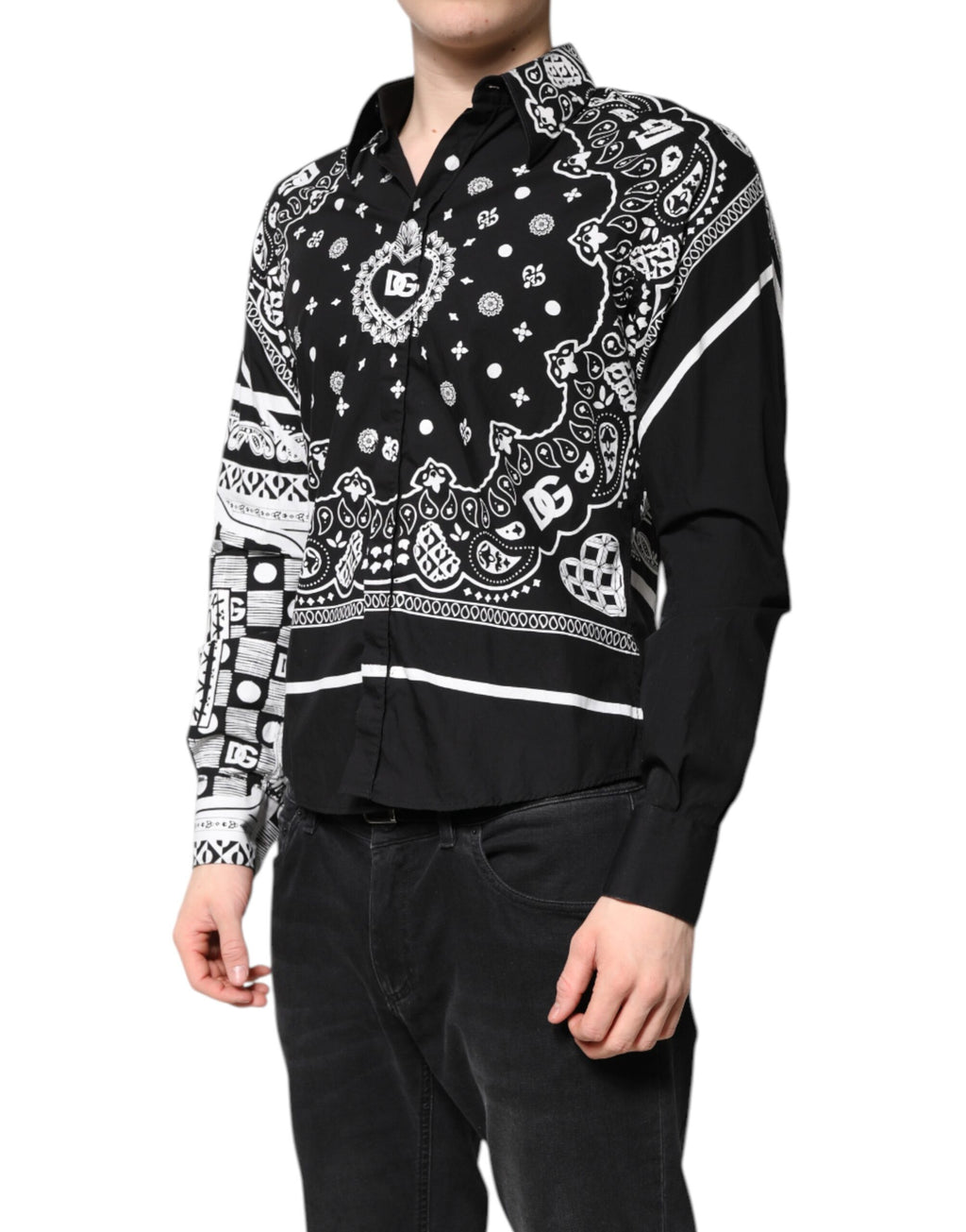 Black White Bandana MARTINI Casual Shirt