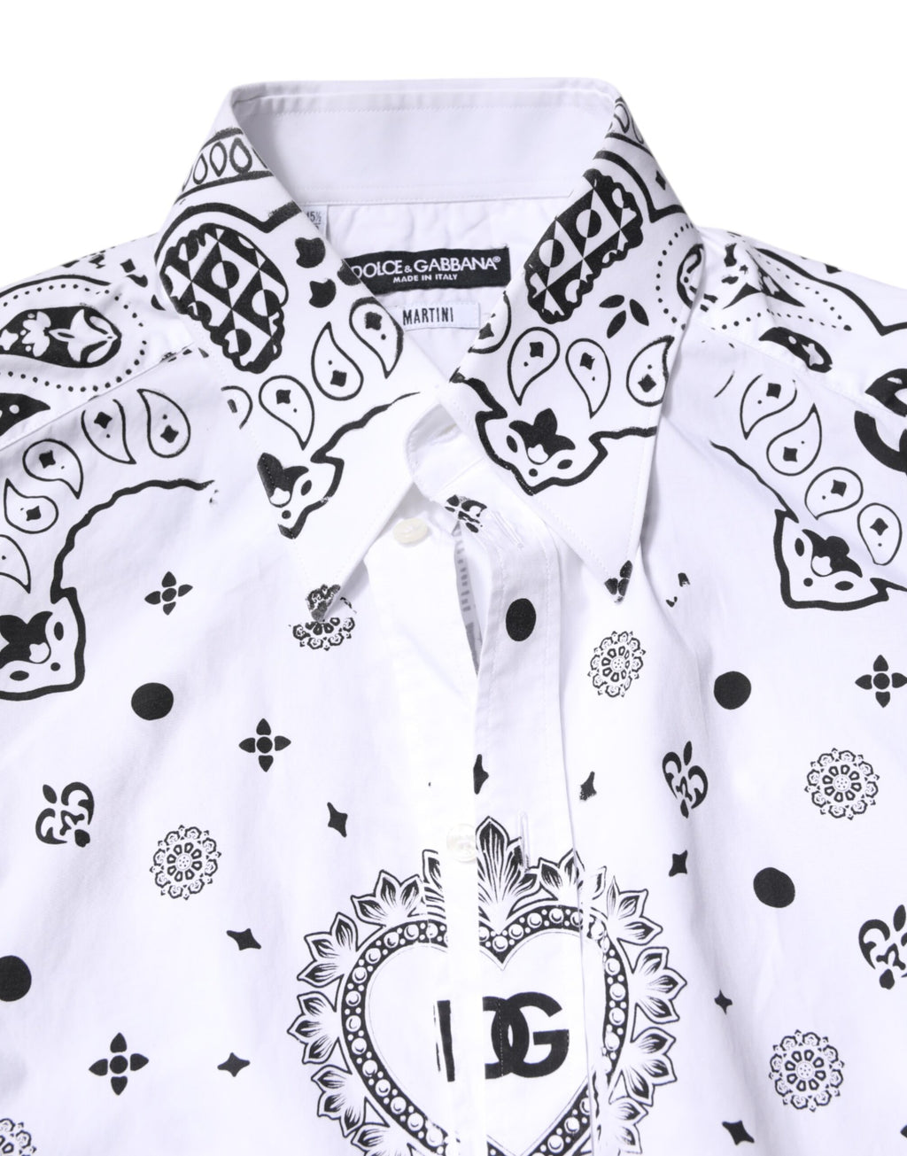 White Black Bandana MARTINI Men Dress Shirt