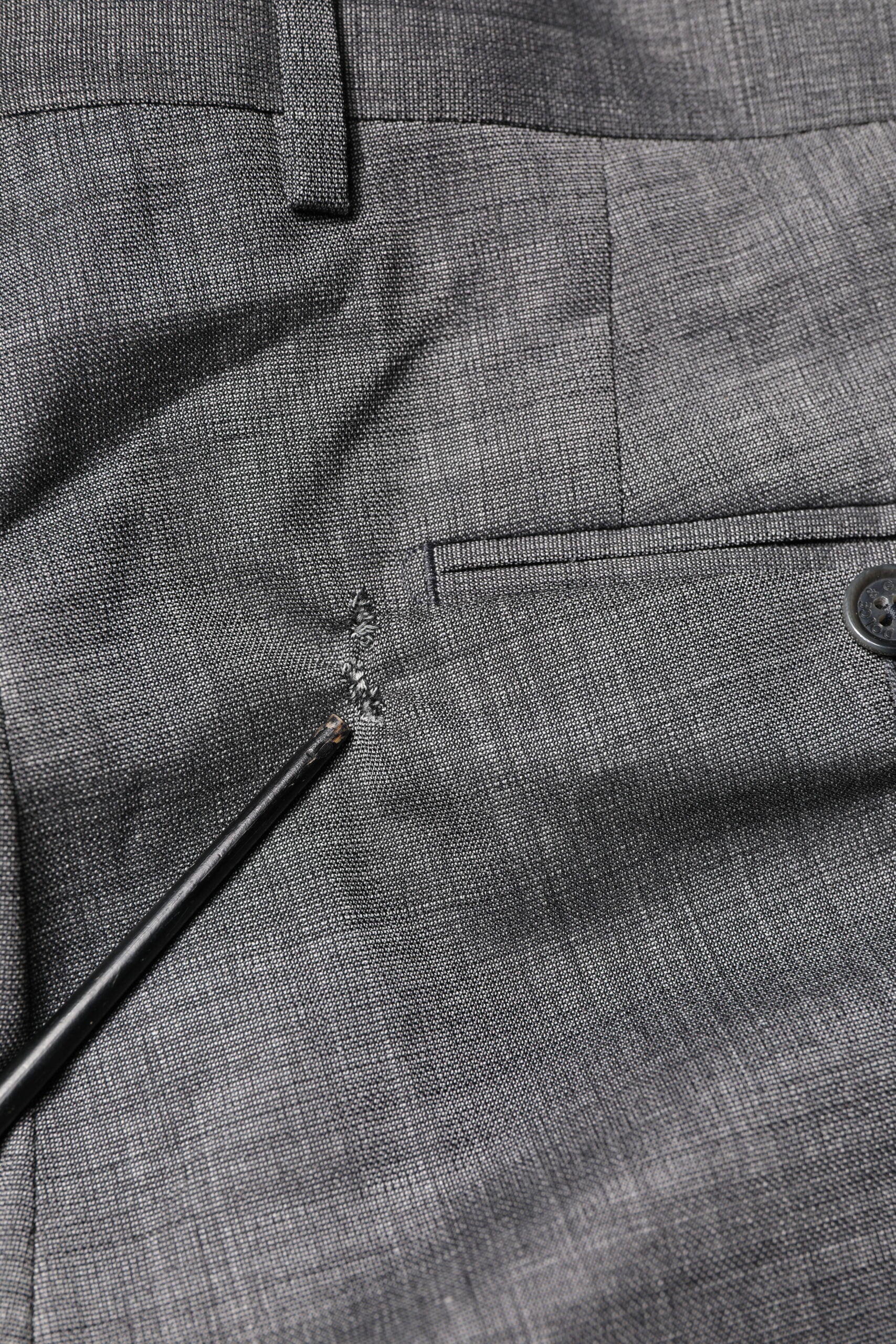 Gray Wool Single Breasted 2 Piece Suit