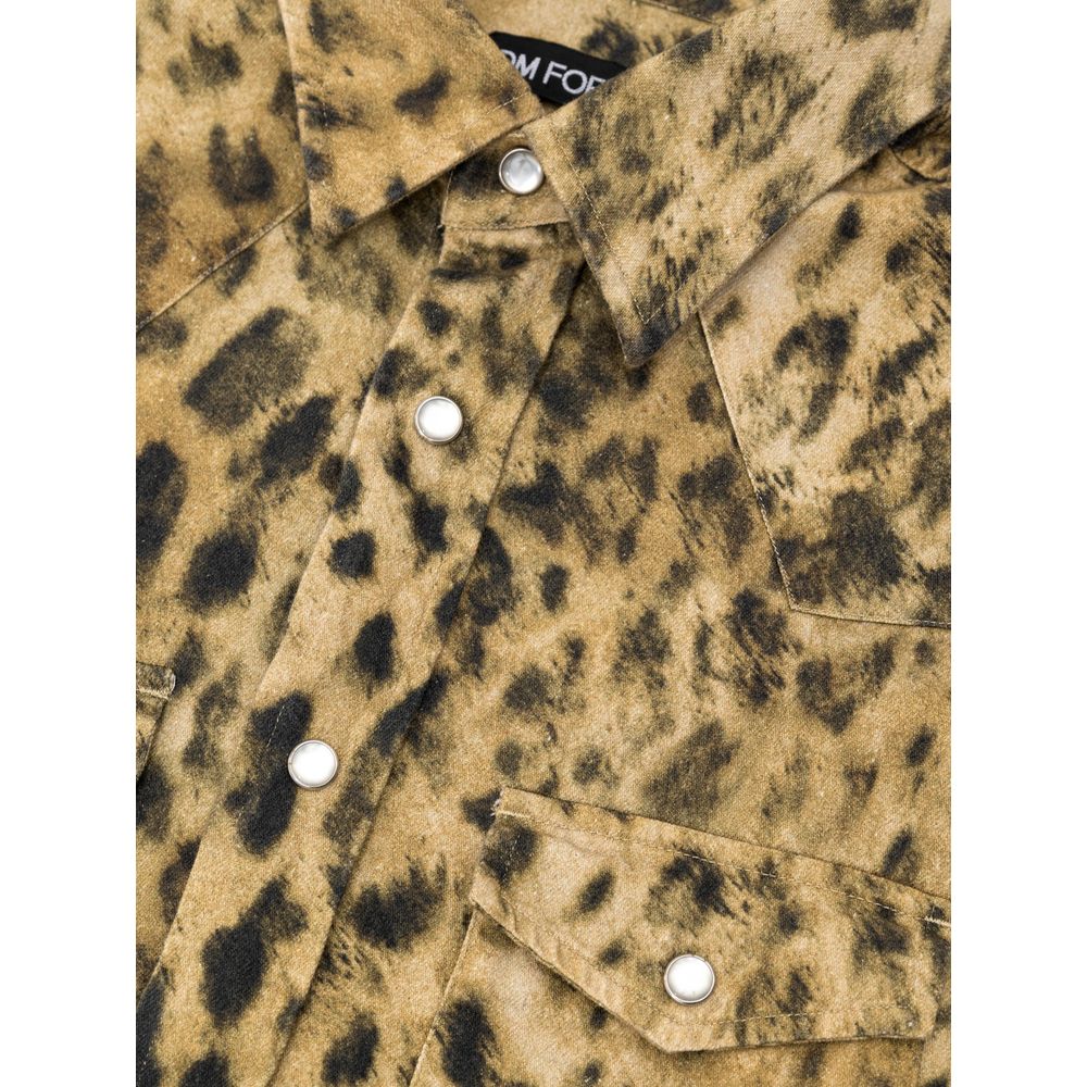 Beige Cotton Pattern Shirt