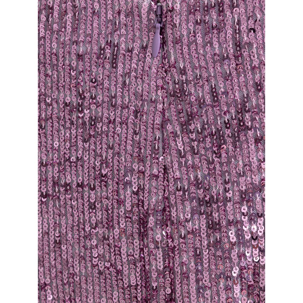 Pink Polyester Long Skirt