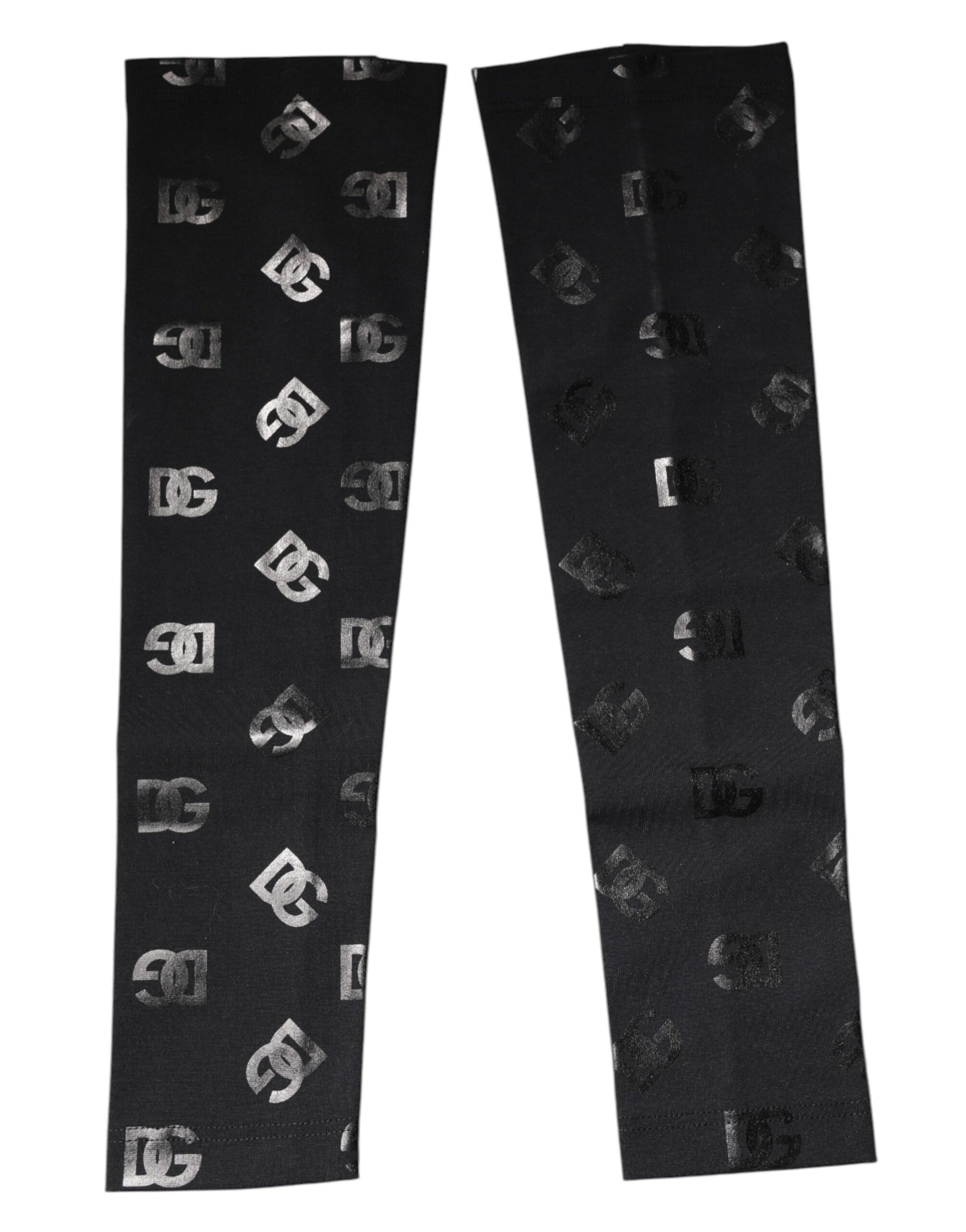 Black DG Logo Monogram Wool Stretch Arm Sleeves