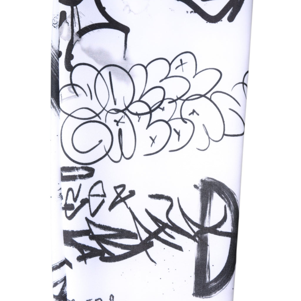 White Graffiti Cotton Over Calf Stockings Socks