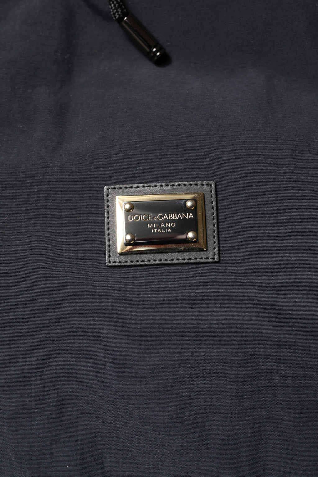 Black Nylon Full Zip Hooded Parka Jacket