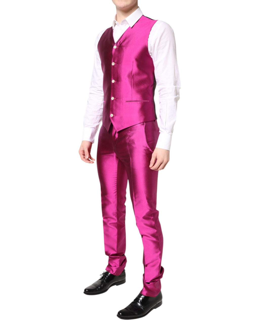 Pink SICILIA Double Breasted 3 Piece Suit
