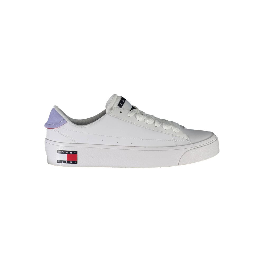 White Polyester Women Sneaker