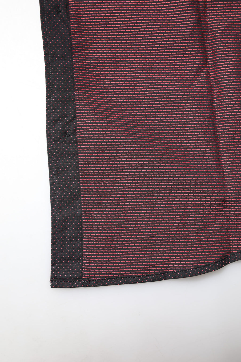 Maroon Jacquard Cotton GOLD Men Dress Shirt