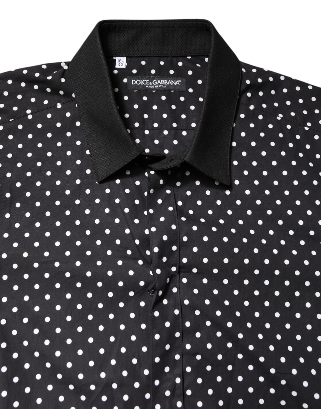 Black Polka Dot Cotton Formal Dress Shirt