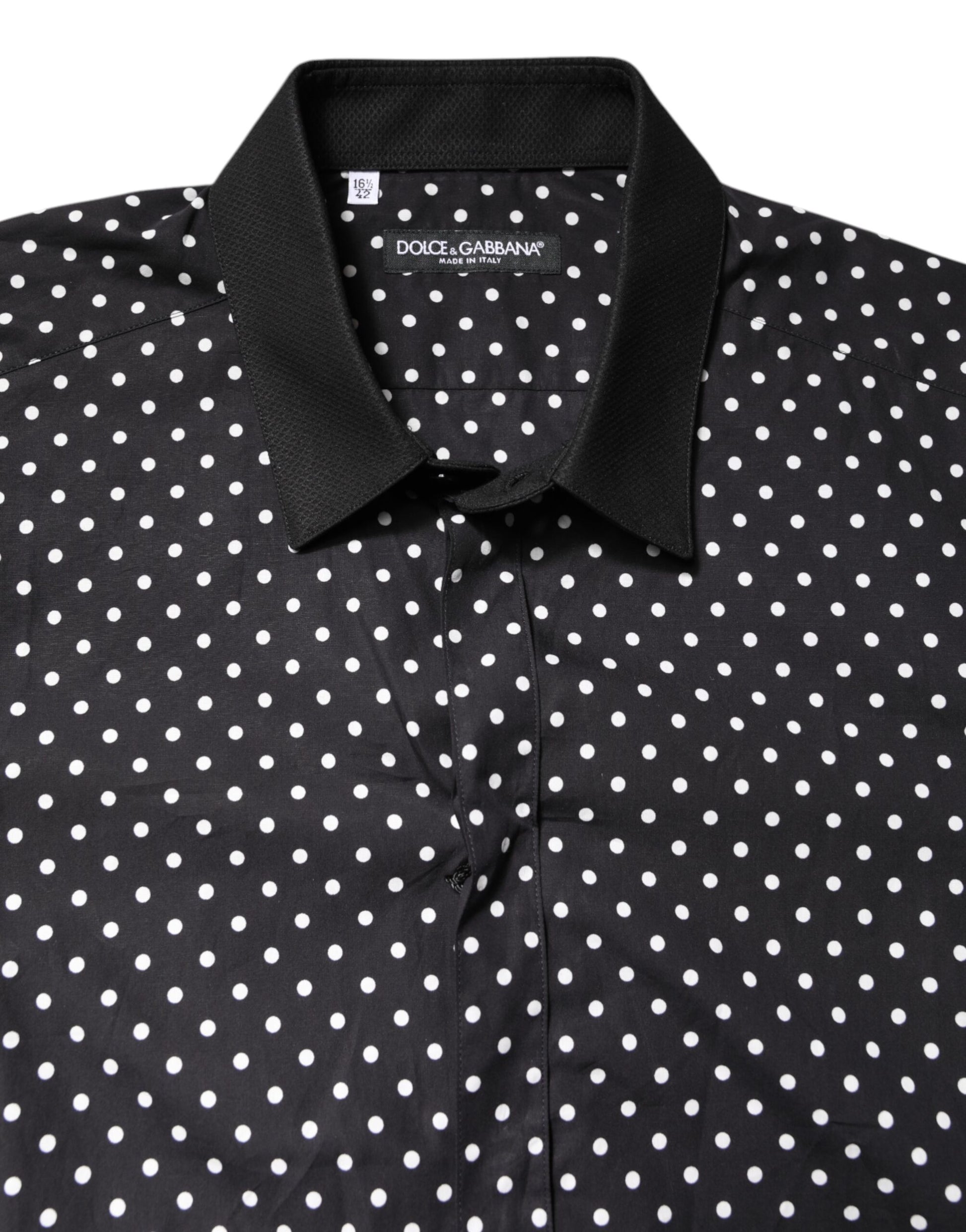 Black Polka Dot Cotton Formal Dress Shirt