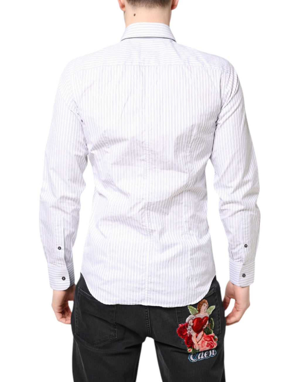 White Striped Cotton MARTINI Men Dress Shirt