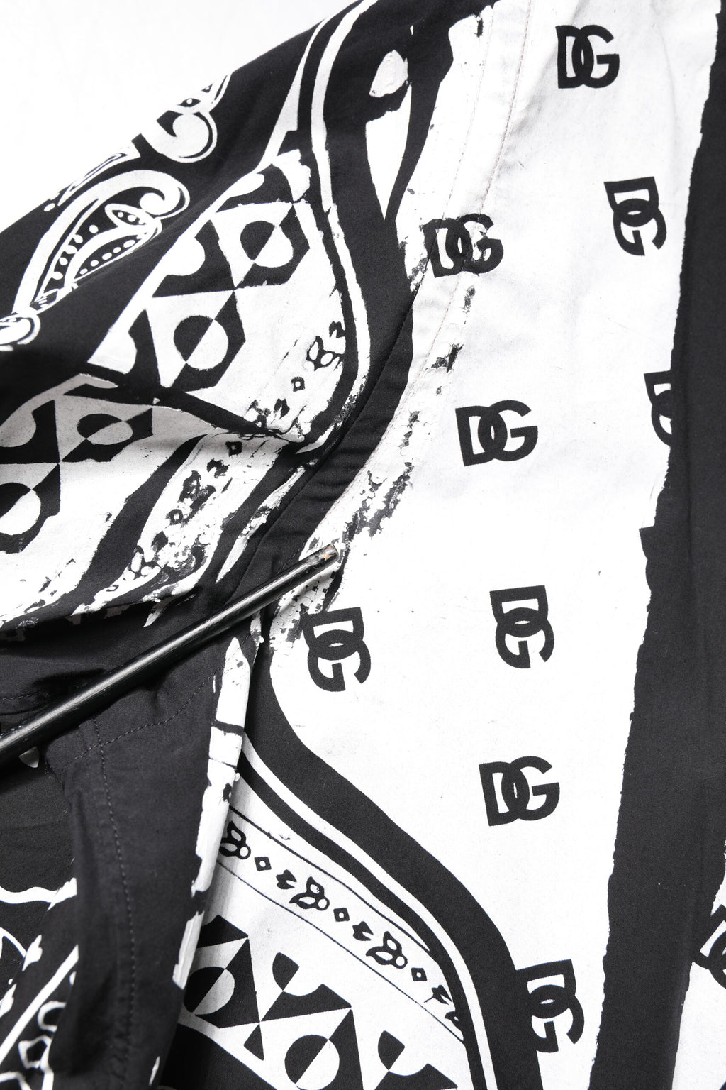 Black White Bandana MARTINI Men Dress Shirt