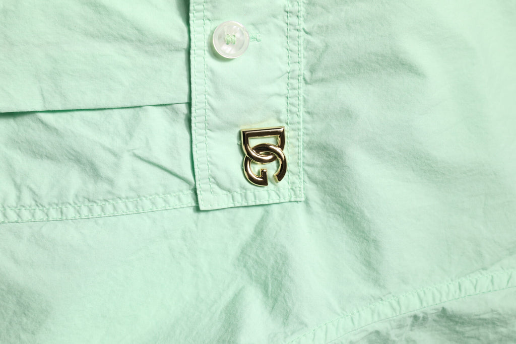 Green Cotton Short Sleeves Men Casual Shirt