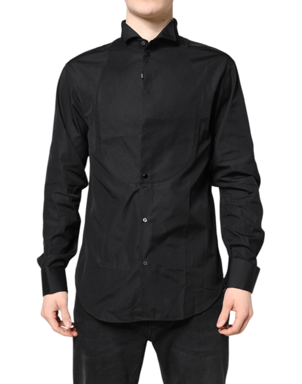 Black Cotton Long Sleeves Formal Dress Shirt
