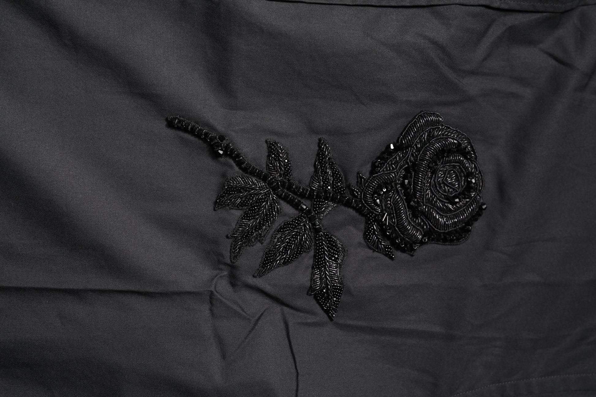 Black Floral Gold Cotton Dress Formal Shirt