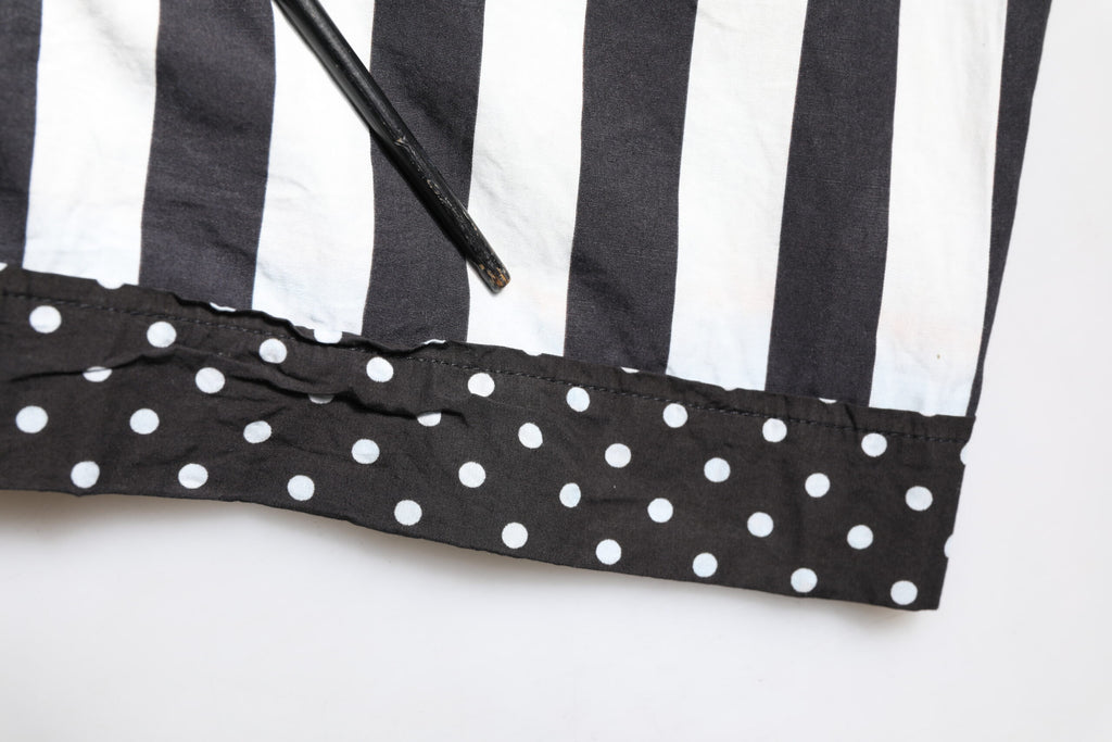 Black White Stripe Button Down Casual Shirt