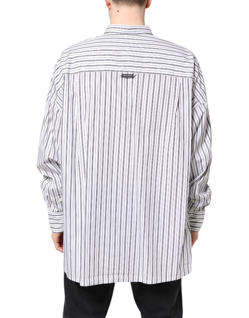 White Black Stripe Button Down Casual Shirt