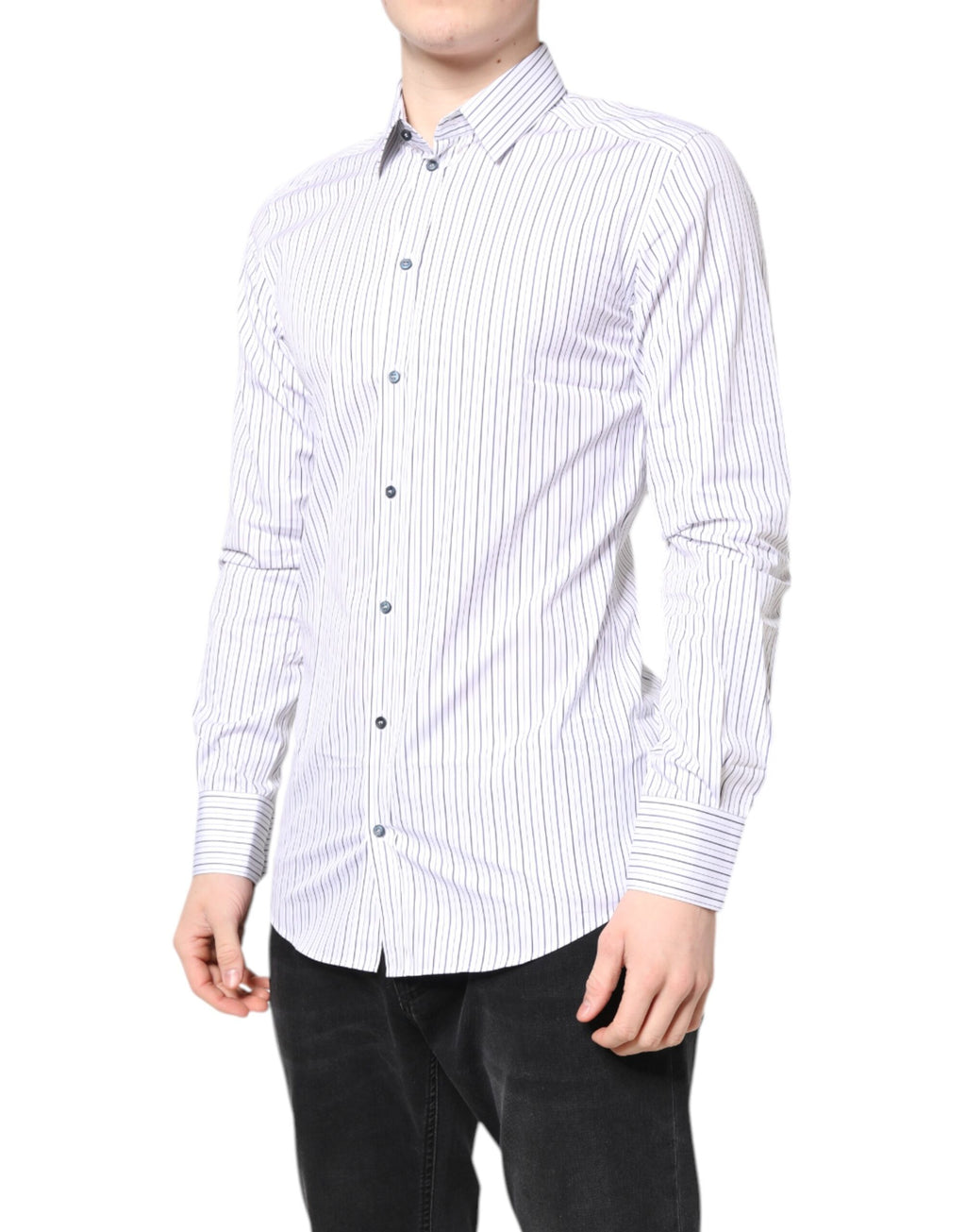White Stripes GOLD Cotton Formal Shirt
