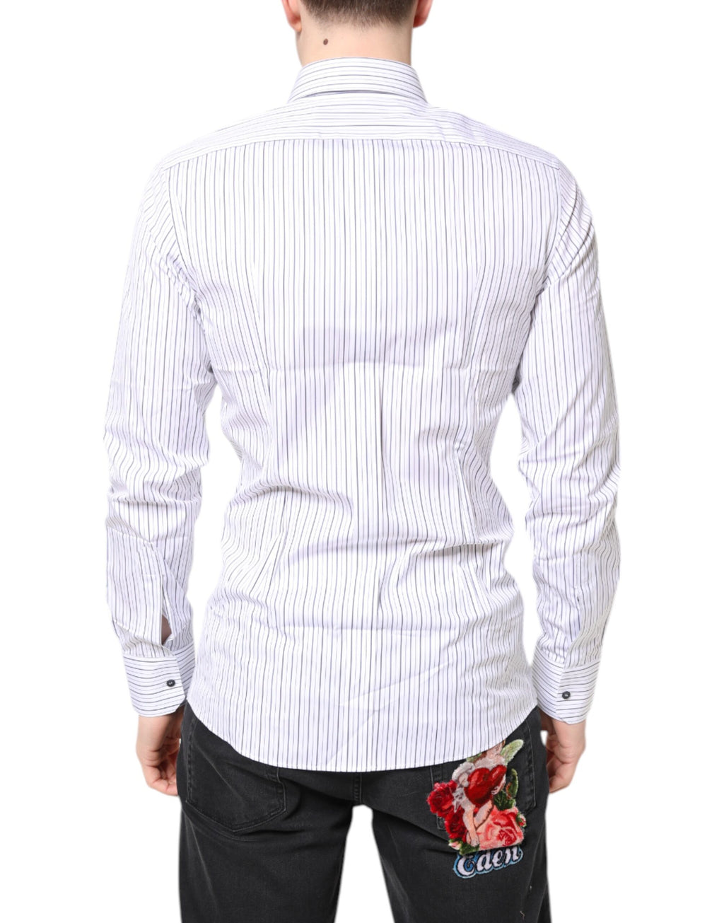White Stripes GOLD Cotton Formal Shirt