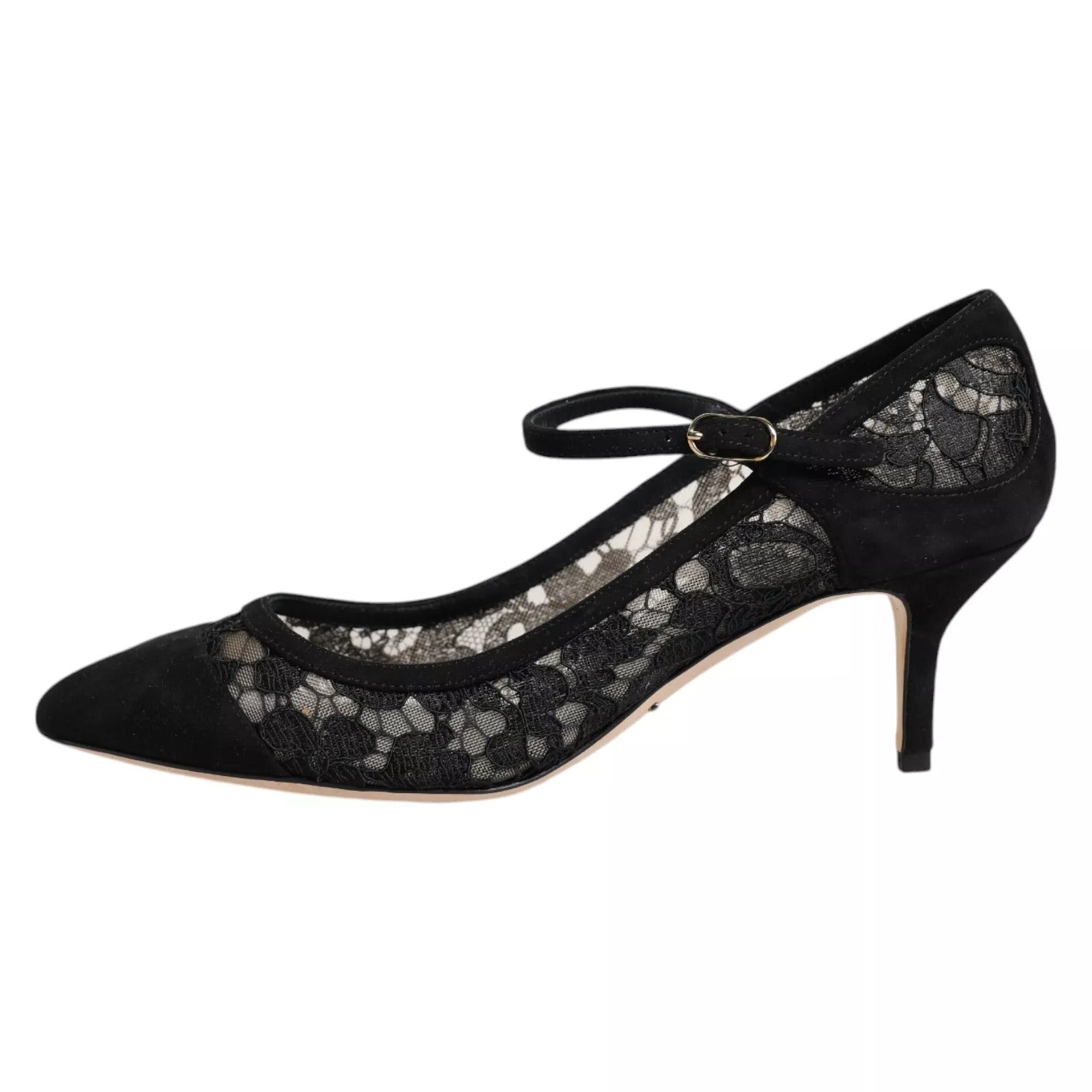 Black Mary Jane Taormina Lace Pumps Shoes