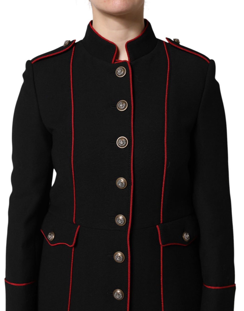 Black Wool Single Breasted Trench Coat Jacket