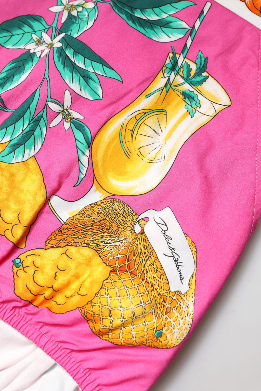 Pink Printed High Waist Hot Pants Shorts