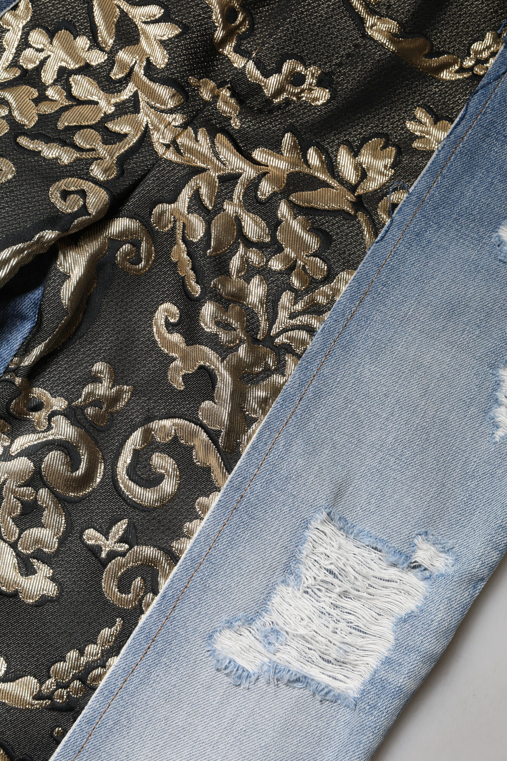 Multicolor Patchwork High Waist Denim Jeans