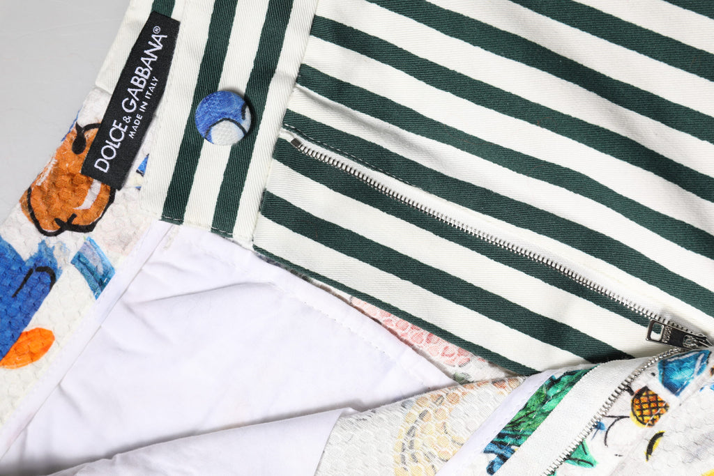 Multicolor Majolica Print High Waist Shorts