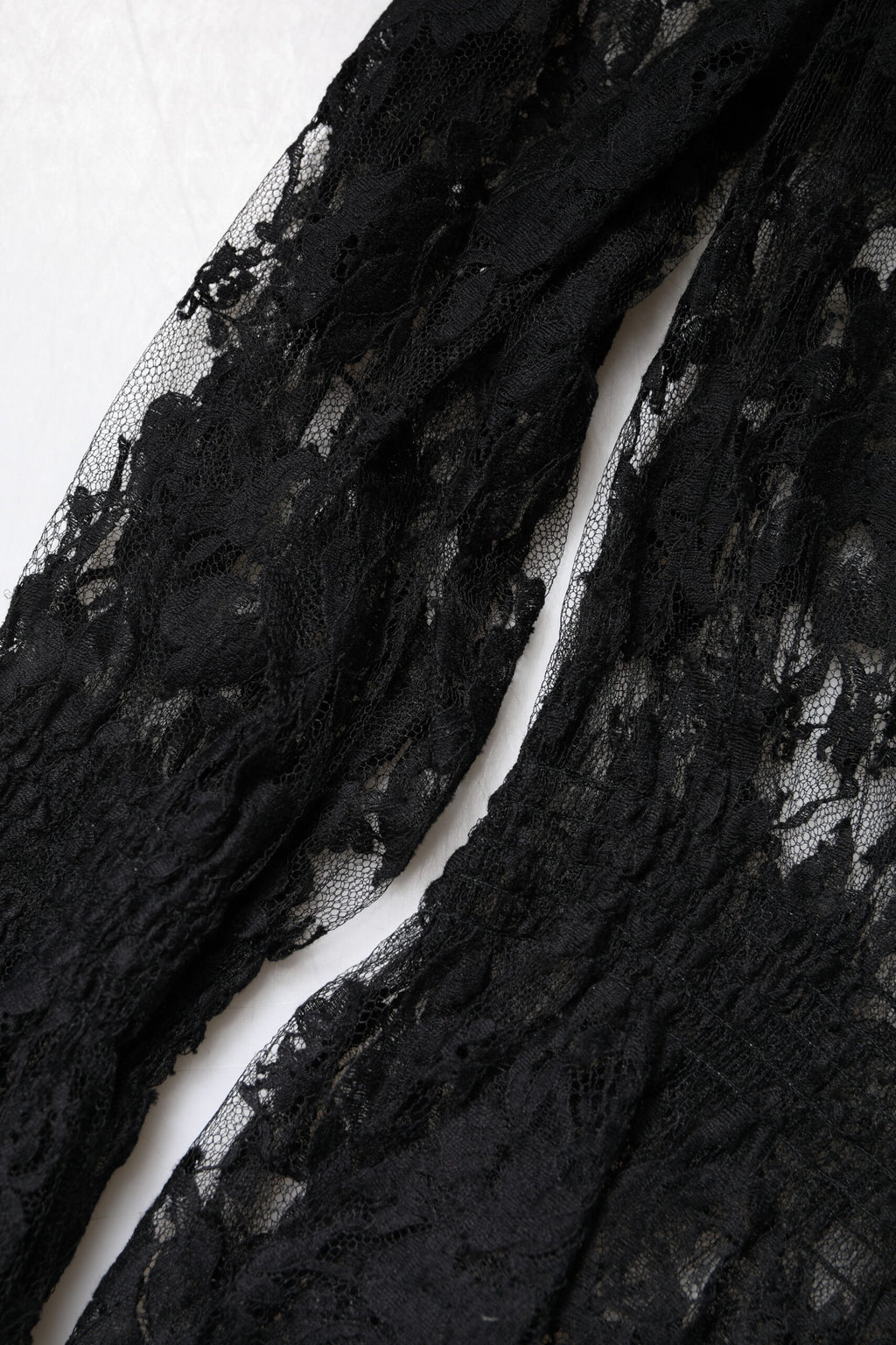 Black Cotton Floral Lace Women Blouse Top