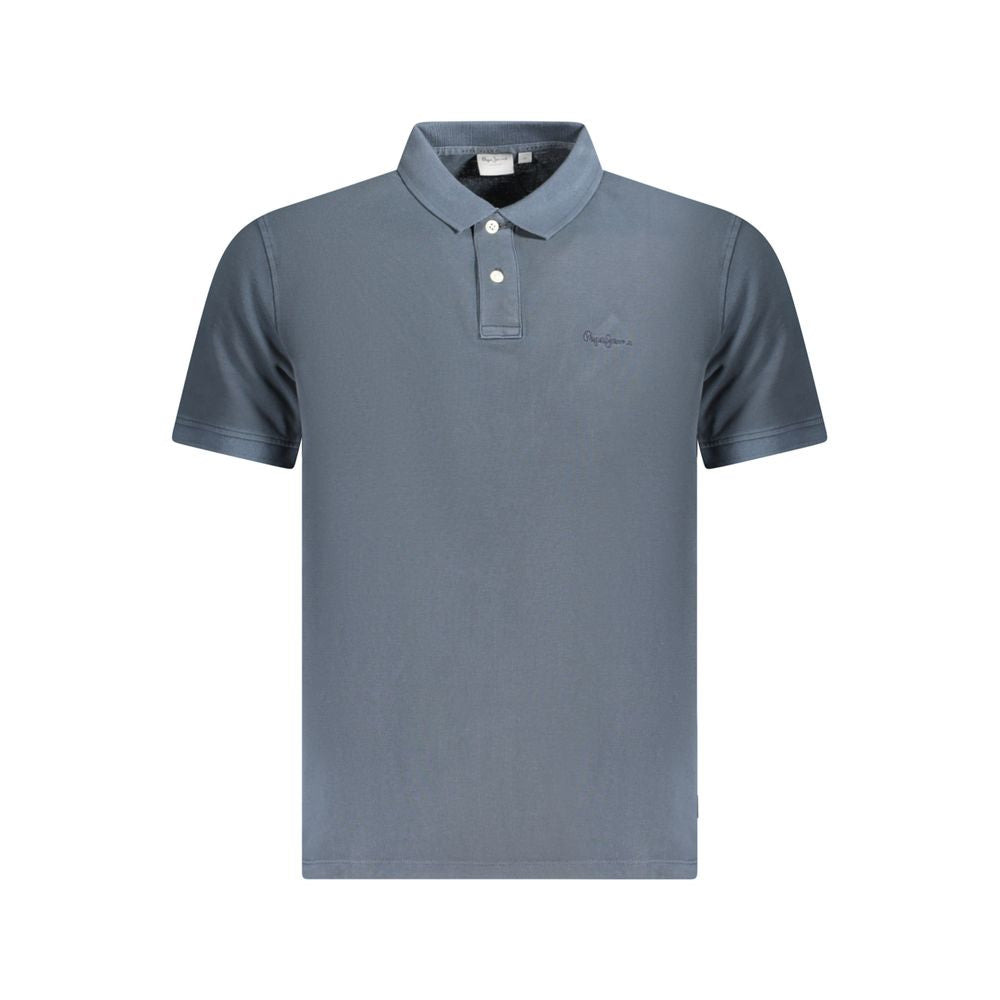 Blue Cotton Men's Polo Shirt