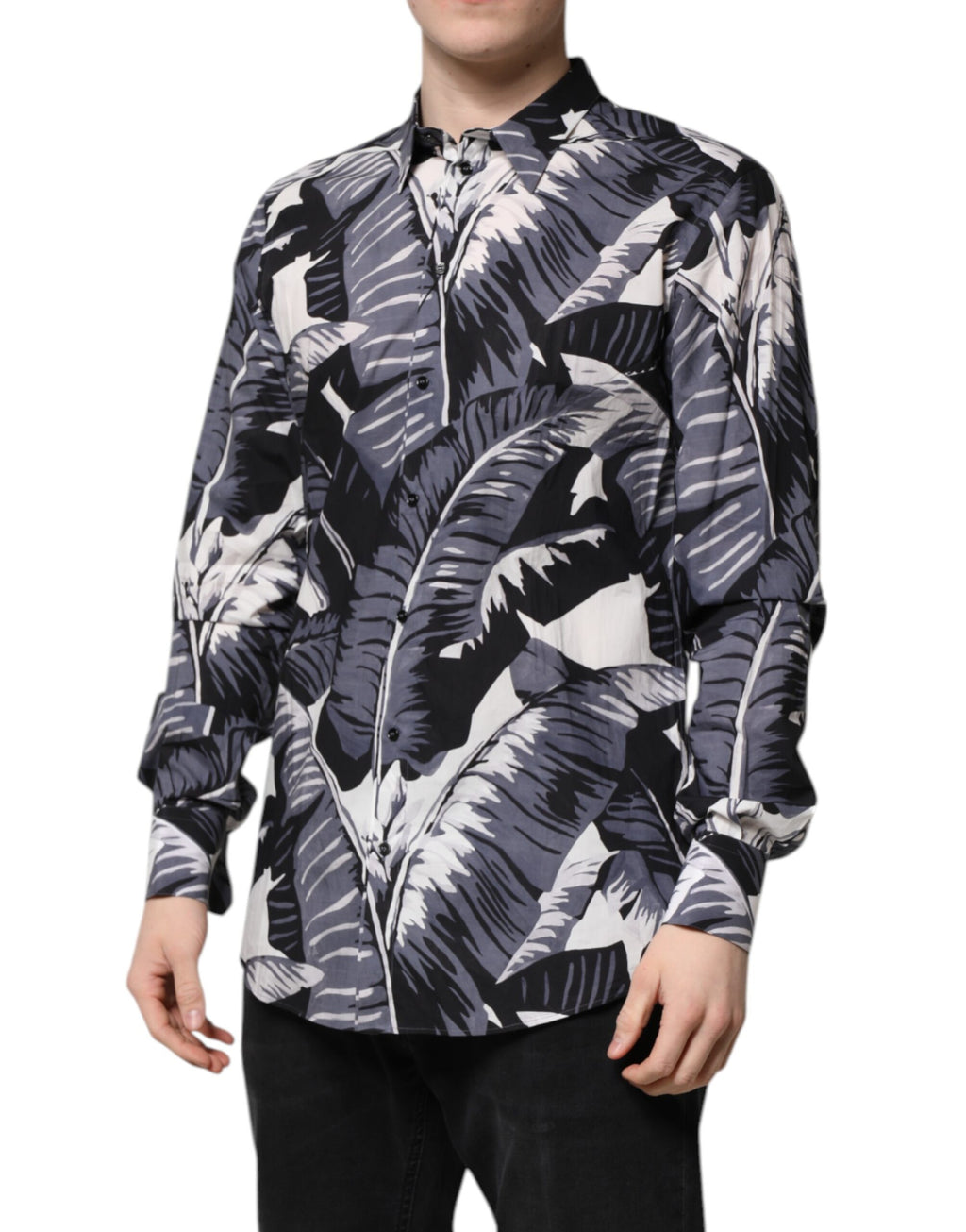 Multicolor GOLD Cotton Banana Leaf Print Shirt