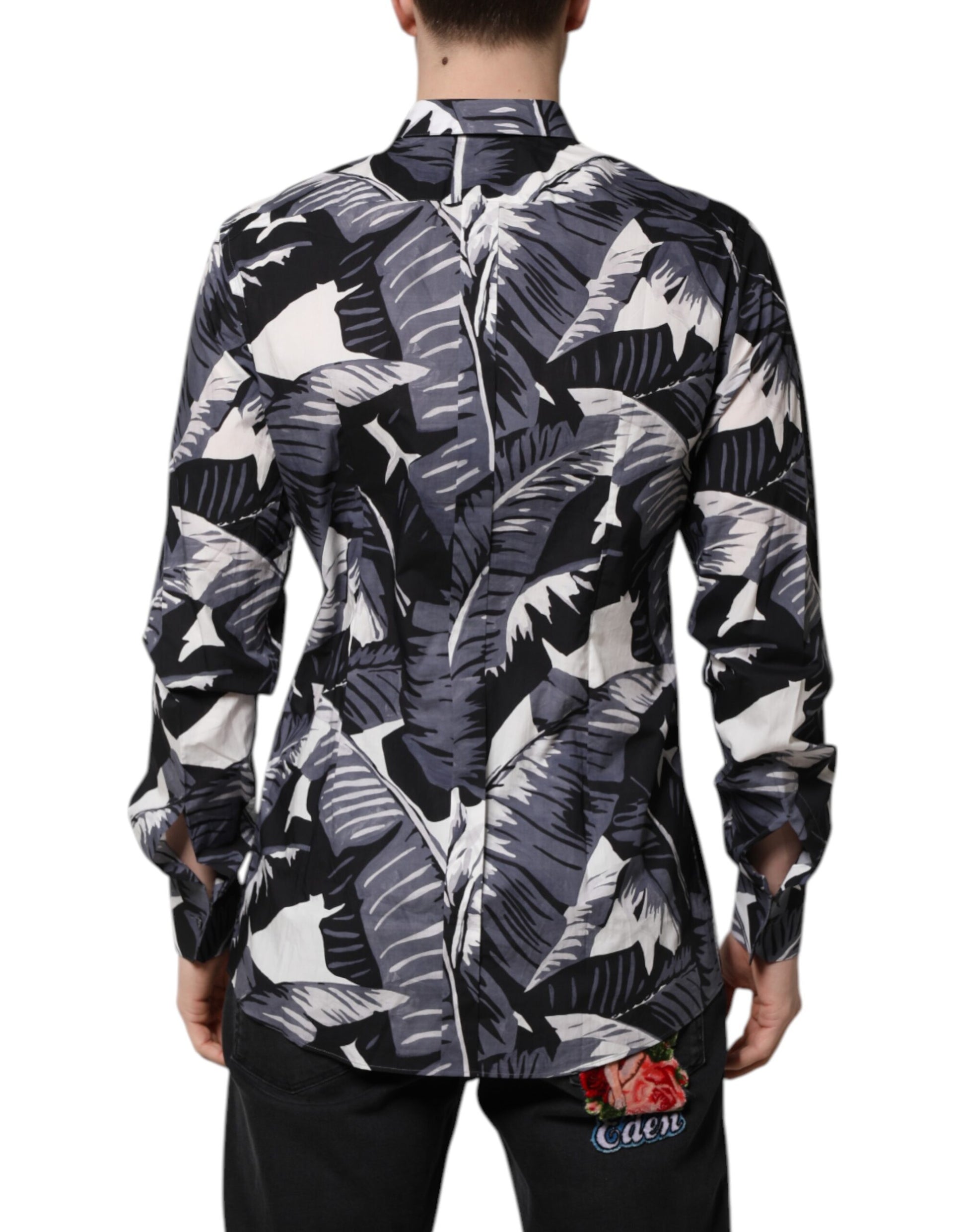 Multicolor GOLD Cotton Banana Leaf Print Shirt