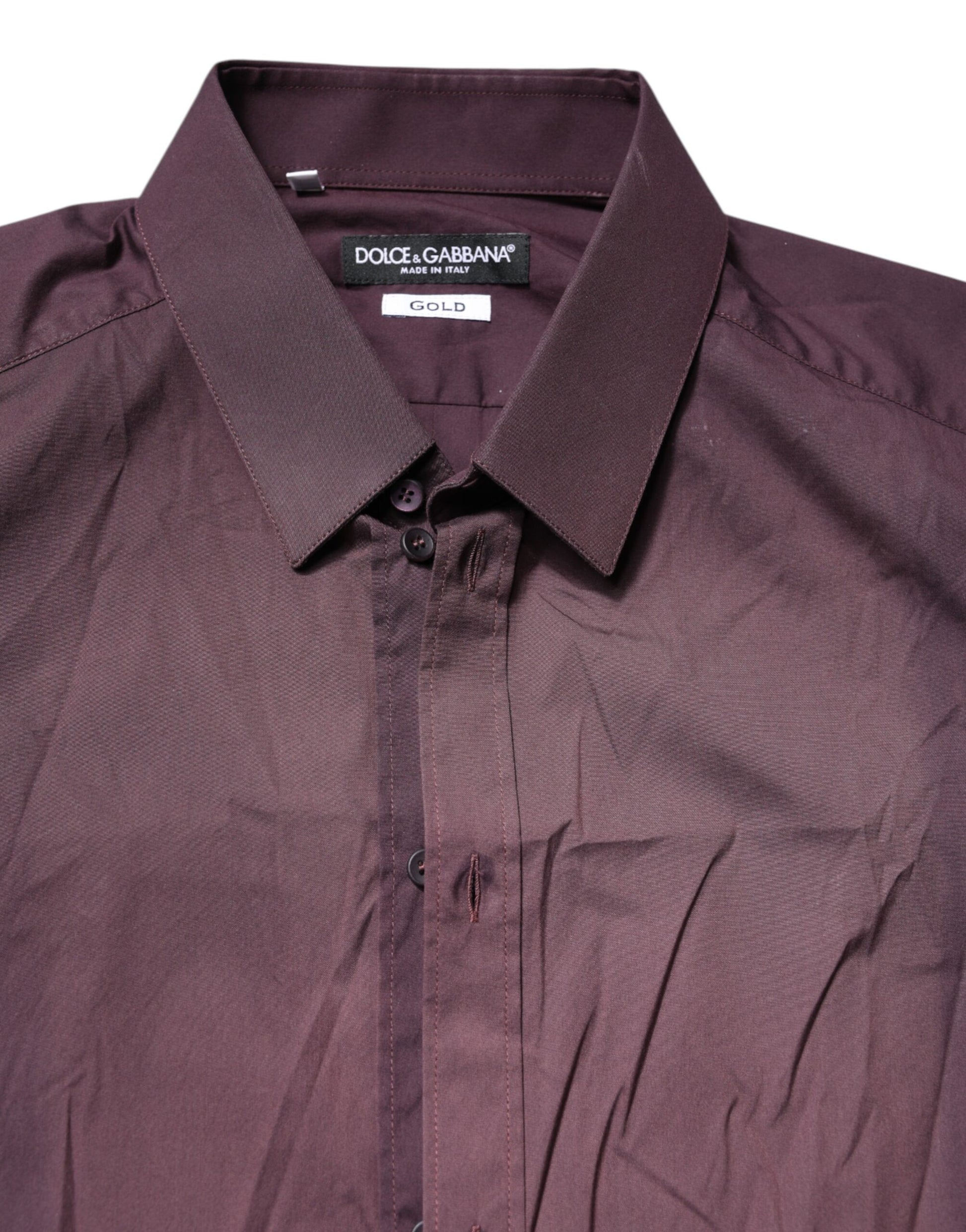 Burgundy Cotton GOLD Long Sleeves Shirt