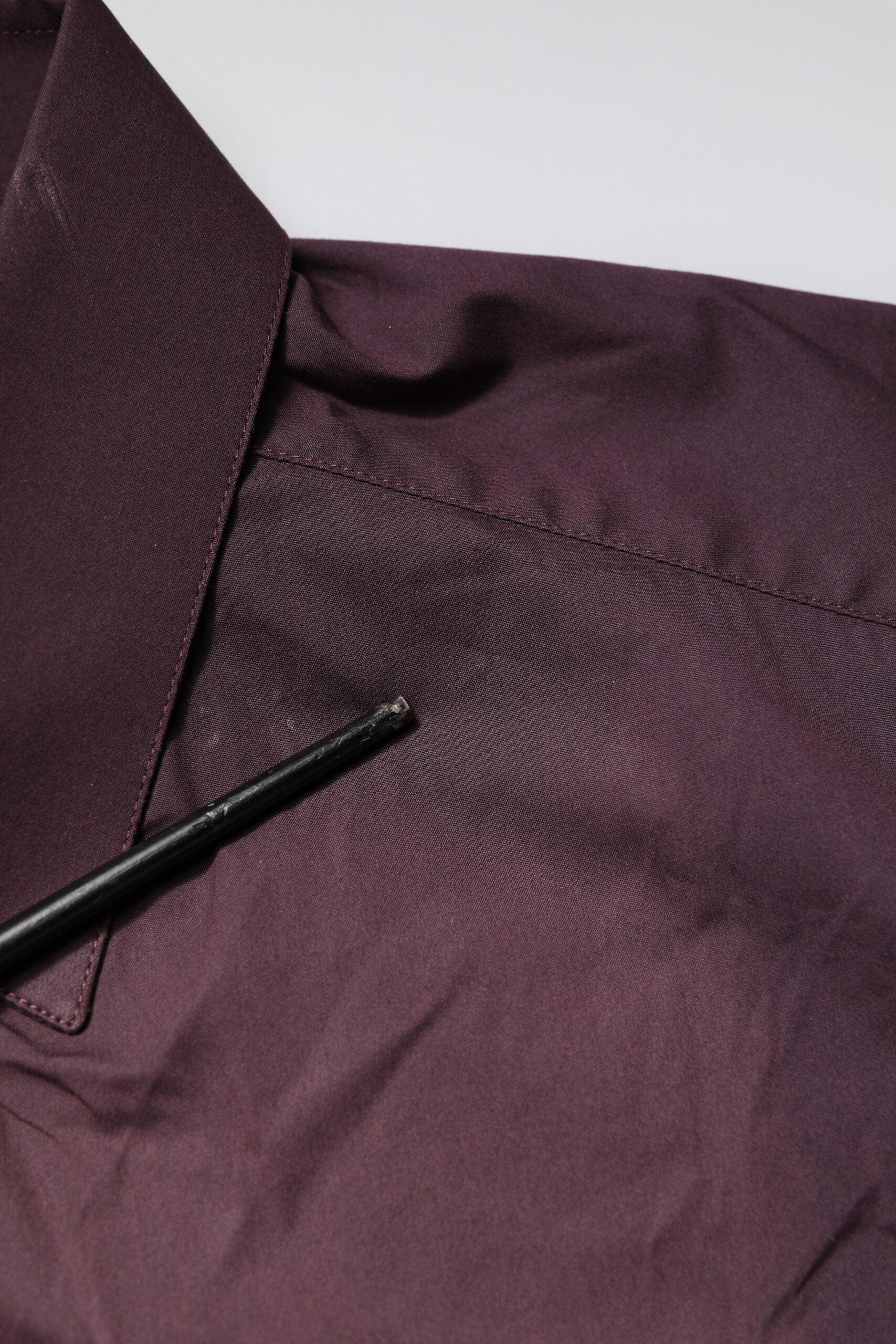 Burgundy Cotton GOLD Long Sleeves Shirt