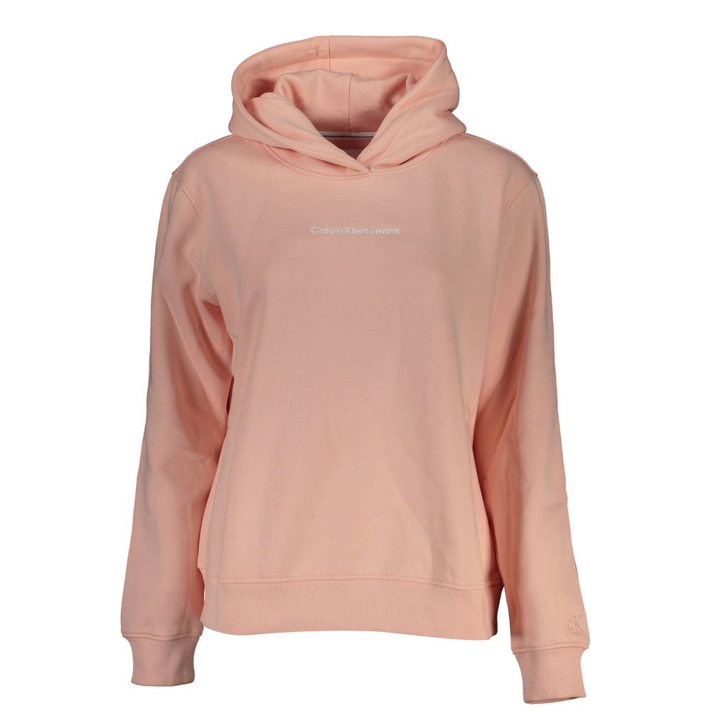 Pink Cotton Women's Hooded Sweater