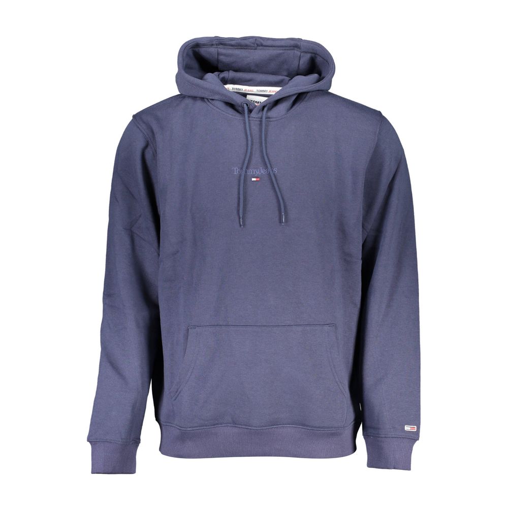 Blue Cotton Men's Sweatshirt with Hood