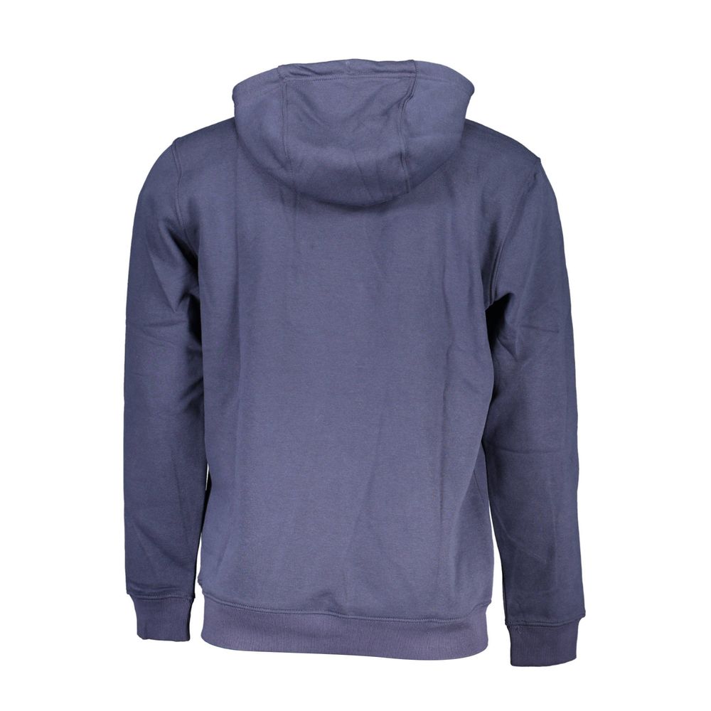 Blue Cotton Men's Sweatshirt with Hood